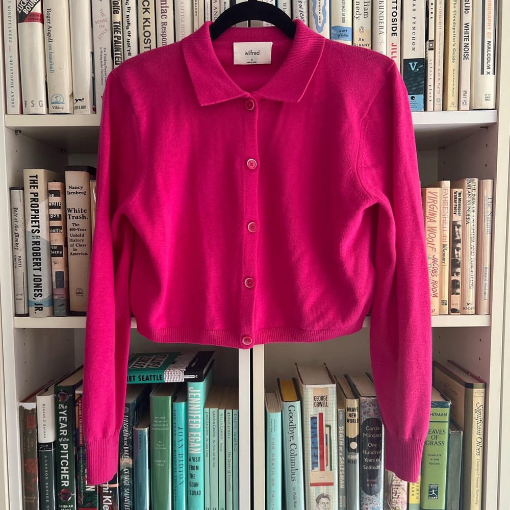 Wilfred fuchsia collar cropped cardigan size medium